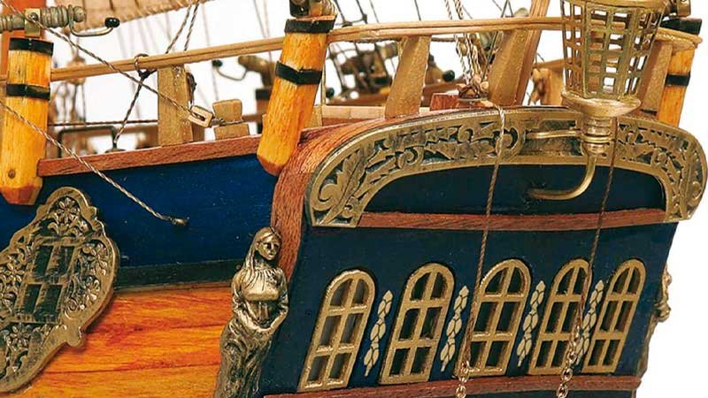Detalle de la popa del HMS Endeavour